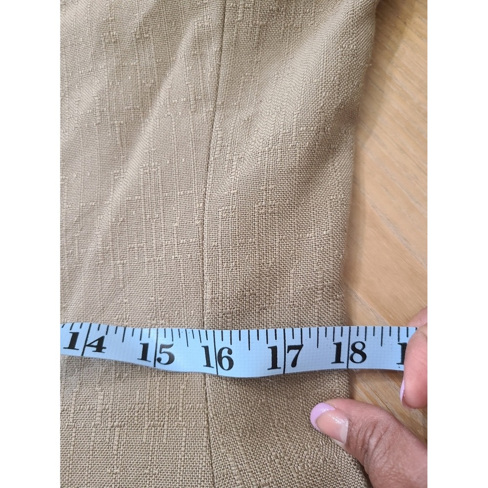 Christopher Blazer Women 14 Tan Good Textured Gold Button Collarless Vintage USA - Picture 9 of 11